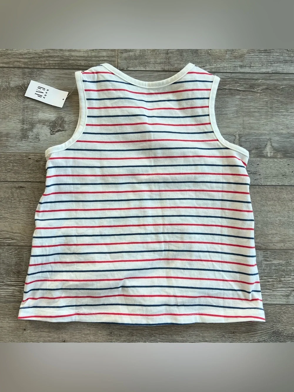NWT Gap Girls Red, White and Blue Striped Tank Top Size 5